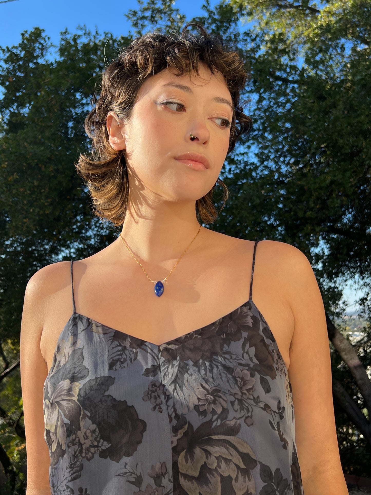 Mystic Marquise Necklace - Lapis Lazuli