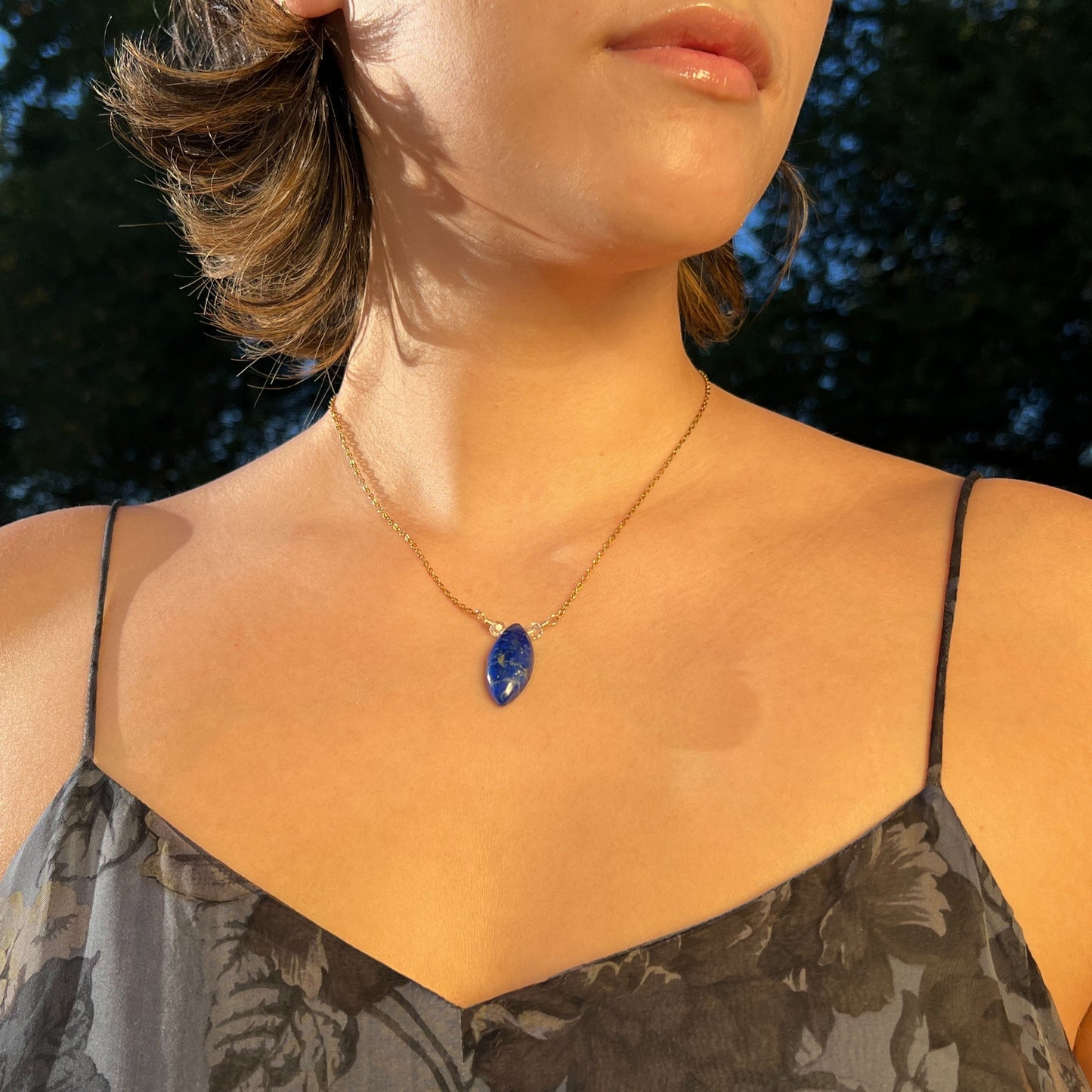 Mystic Marquise Necklace - Lapis Lazuli