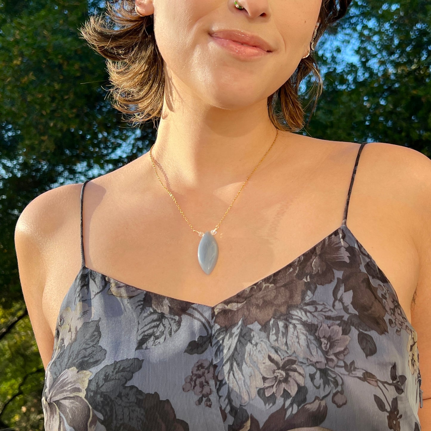 Mystic Marquise Necklace - Angelite