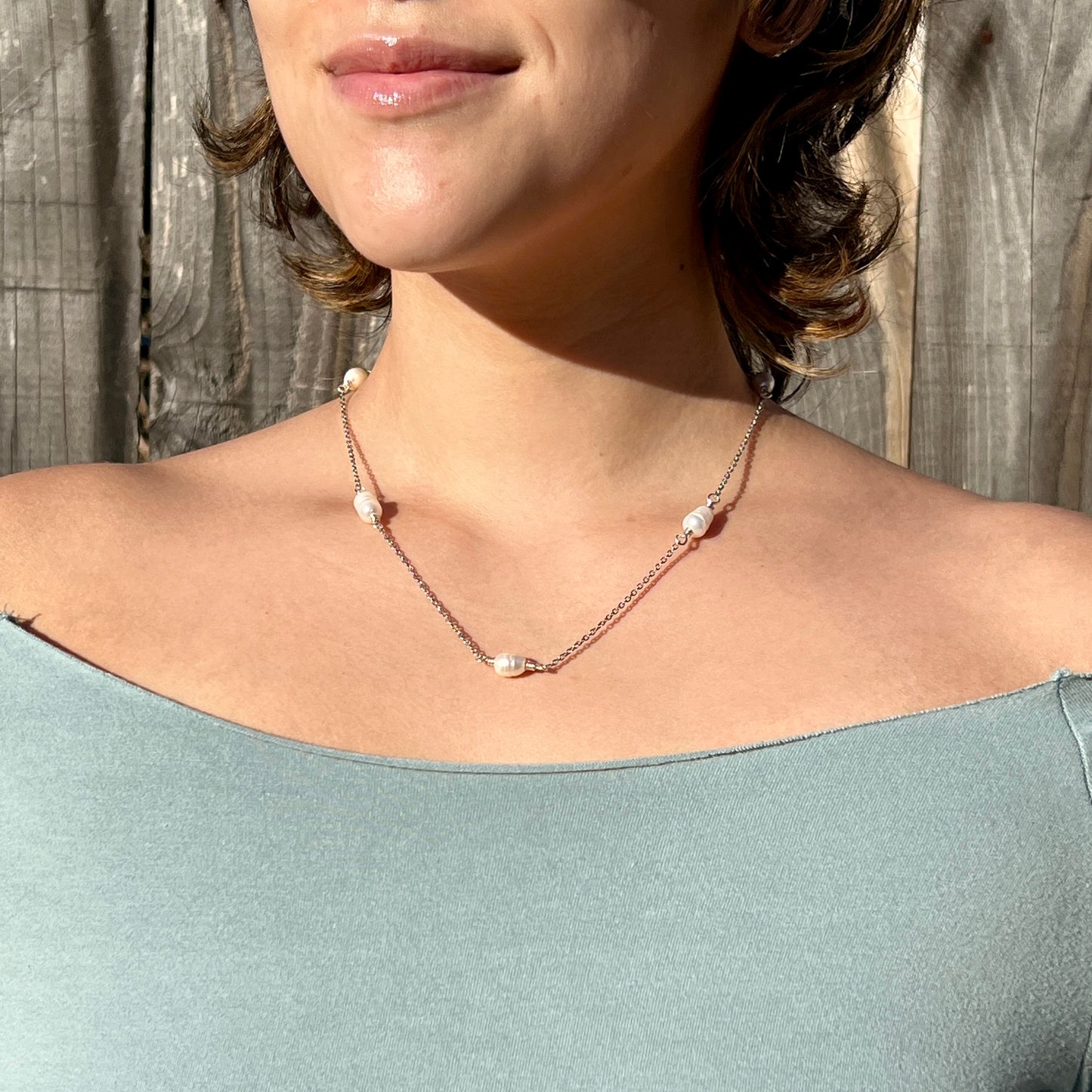 Orbit Necklace - Freshwater Pearl