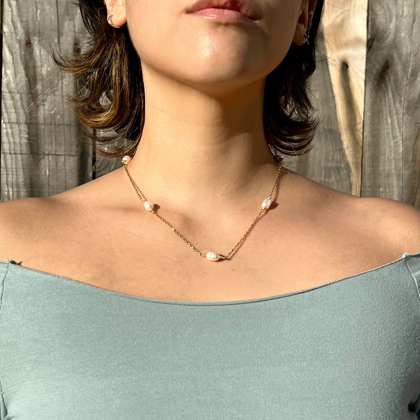 Orbit Necklace - Freshwater Pearl