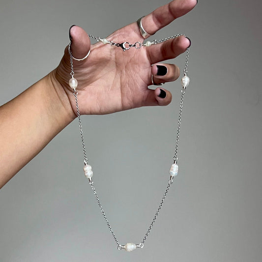Orbit Necklace - Freshwater Pearl