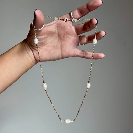 Orbit Necklace - Freshwater Pearl
