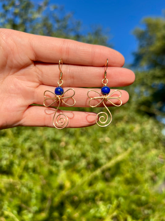 Lapis Lazuli Dragonflies | Gold