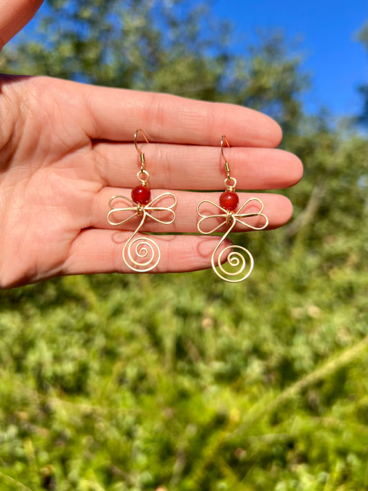 Carnelian Dragonflies | Gold